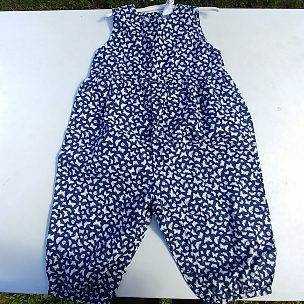 Gently used baby Gap romper sleeve less blue